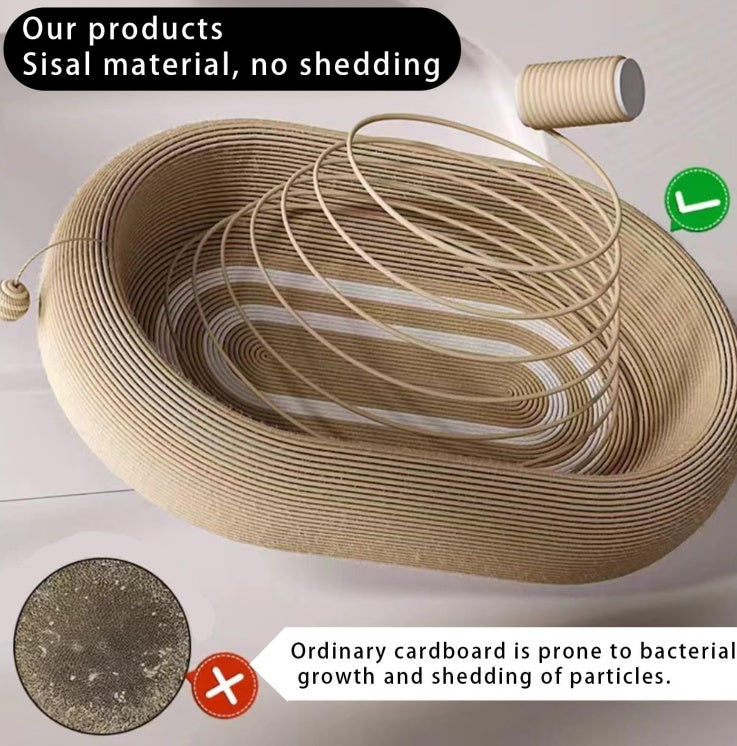Large Space Sisal Cat Scratching Board Cat Bed, One-piece Enlarged And Widened Wear-resistant And Non-chipping Cat Scratching Basin With Cat Ball Toy, Concave Design Cat Bed For Scratching And Sleepin