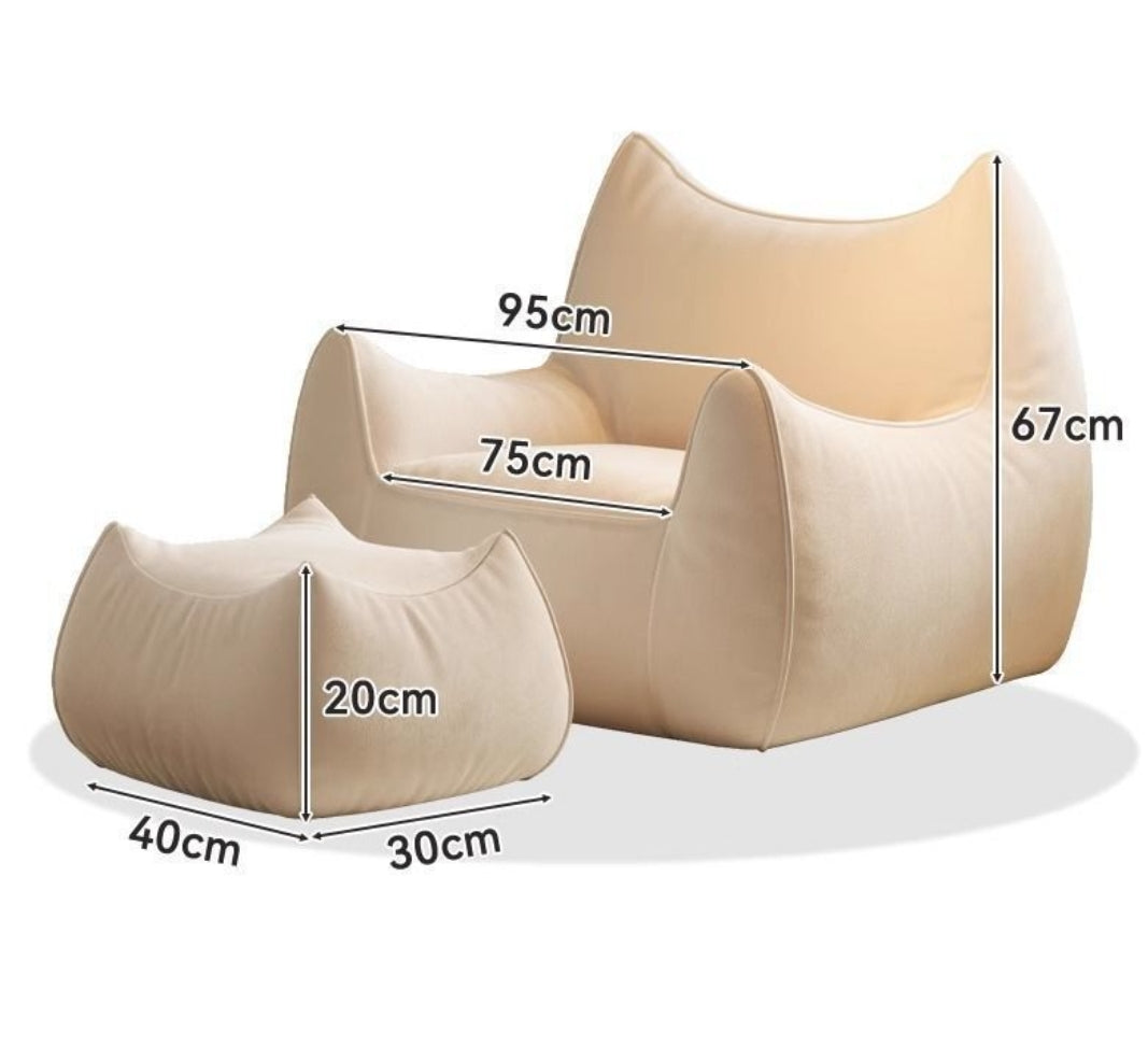 Cat-Friendly Lazy Bean Bag Sofa  Internet-Famous Leisure Chair Suitable for Bedroom Balcony & Living Room Minimalist Design