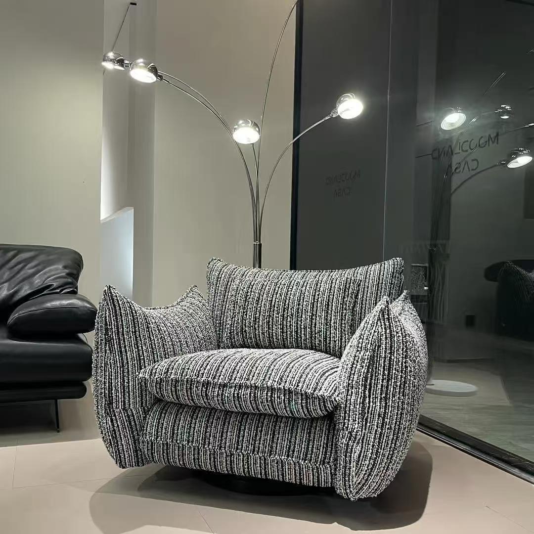 Italian-Style Light Luxury Lazy Sofa Designer-Created Fabric Chair for Home Living Room Bedroom Small Space