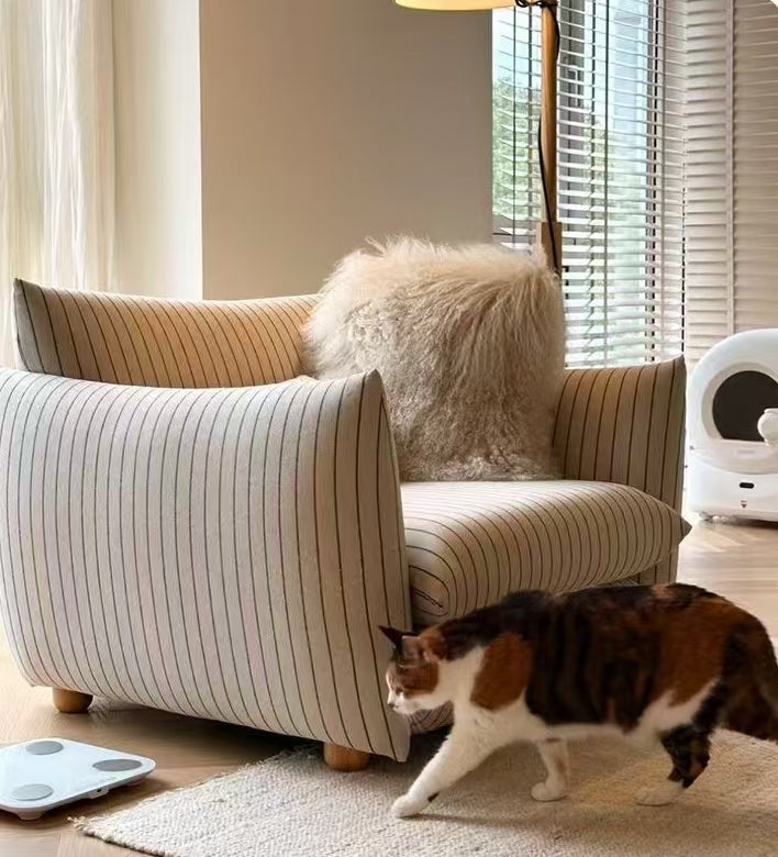 Italian-Style Light Luxury Lazy Sofa Designer-Created Fabric Chair for Home Living Room Bedroom Small Space